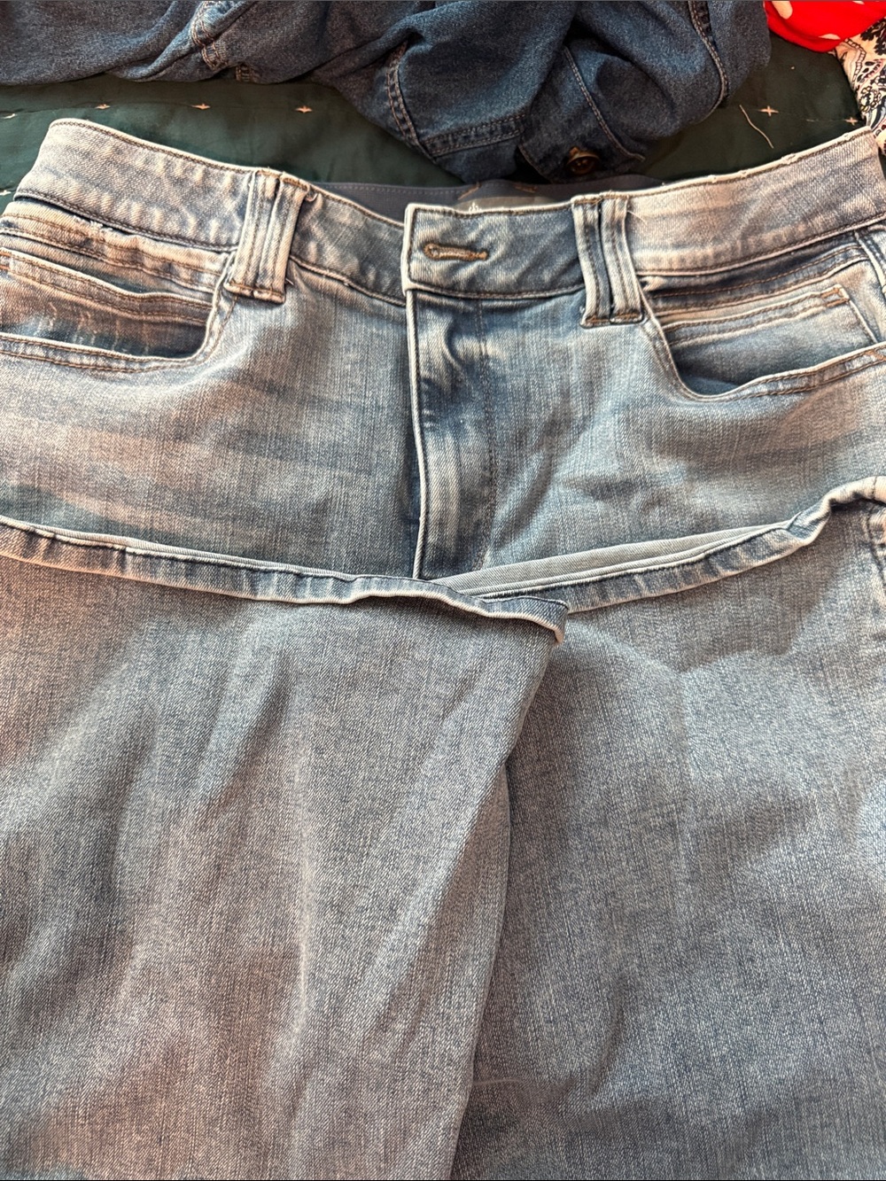 Democracy wide leg Jeans in Faded Light Blue with pearls down the leg
